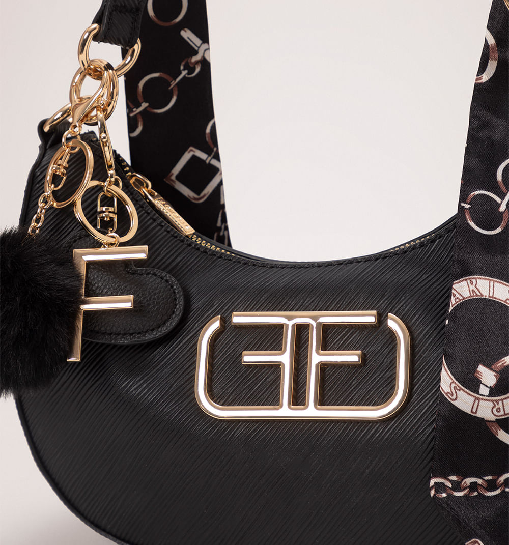 Bolso media luna con herraje ff frontal