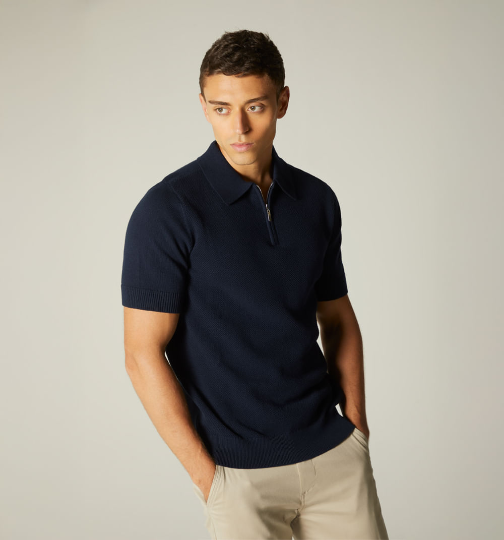 Polo tejido para hombre panal de abeja