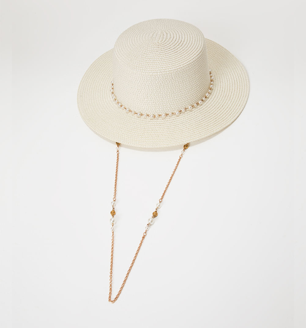 Sombrero cadena perlas