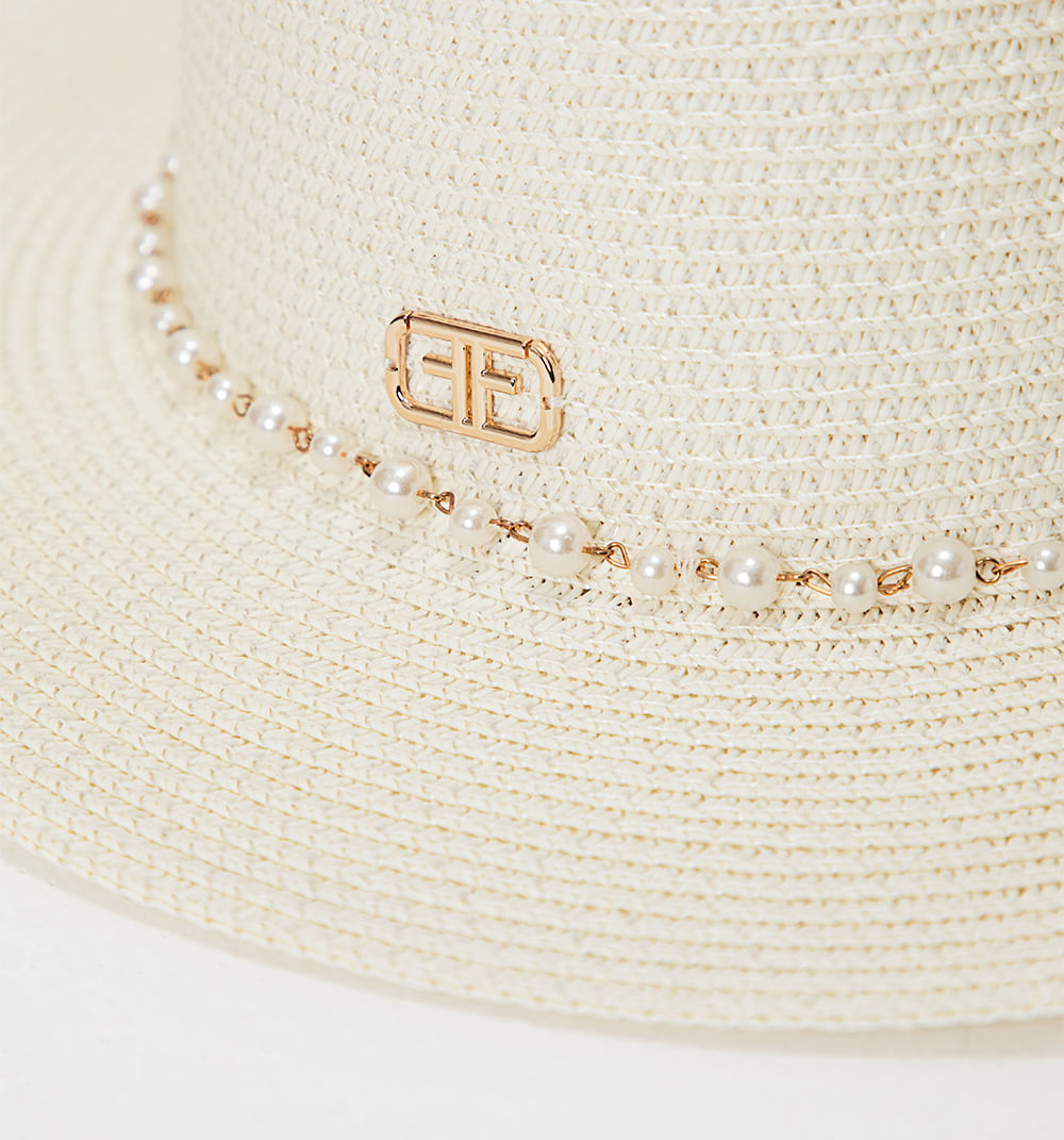 Sombrero cadena perlas