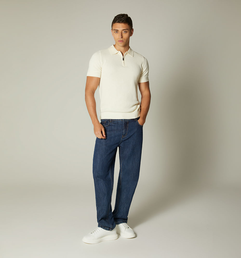 Polo tejido para hombre panal de abeja