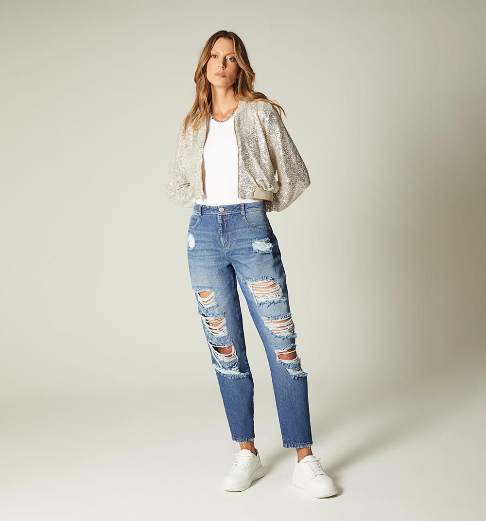 Jean boyfriend kendall cinco bolsillos