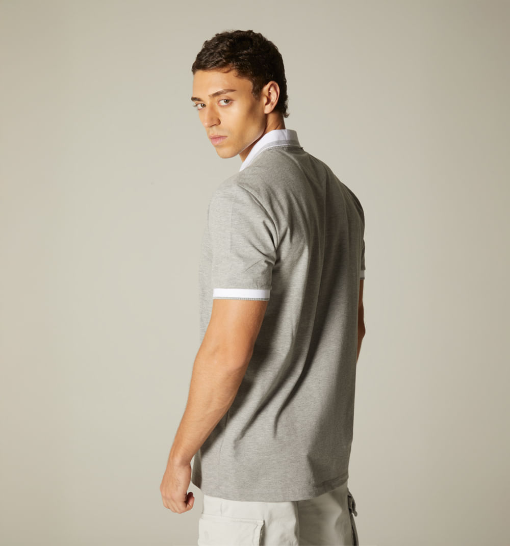 Polo para hombre regular fit en contraste cuello y puño