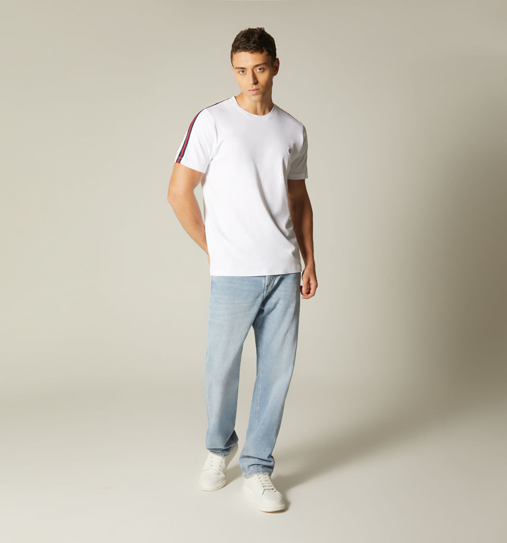 Camiseta para hombre con cinta al costado