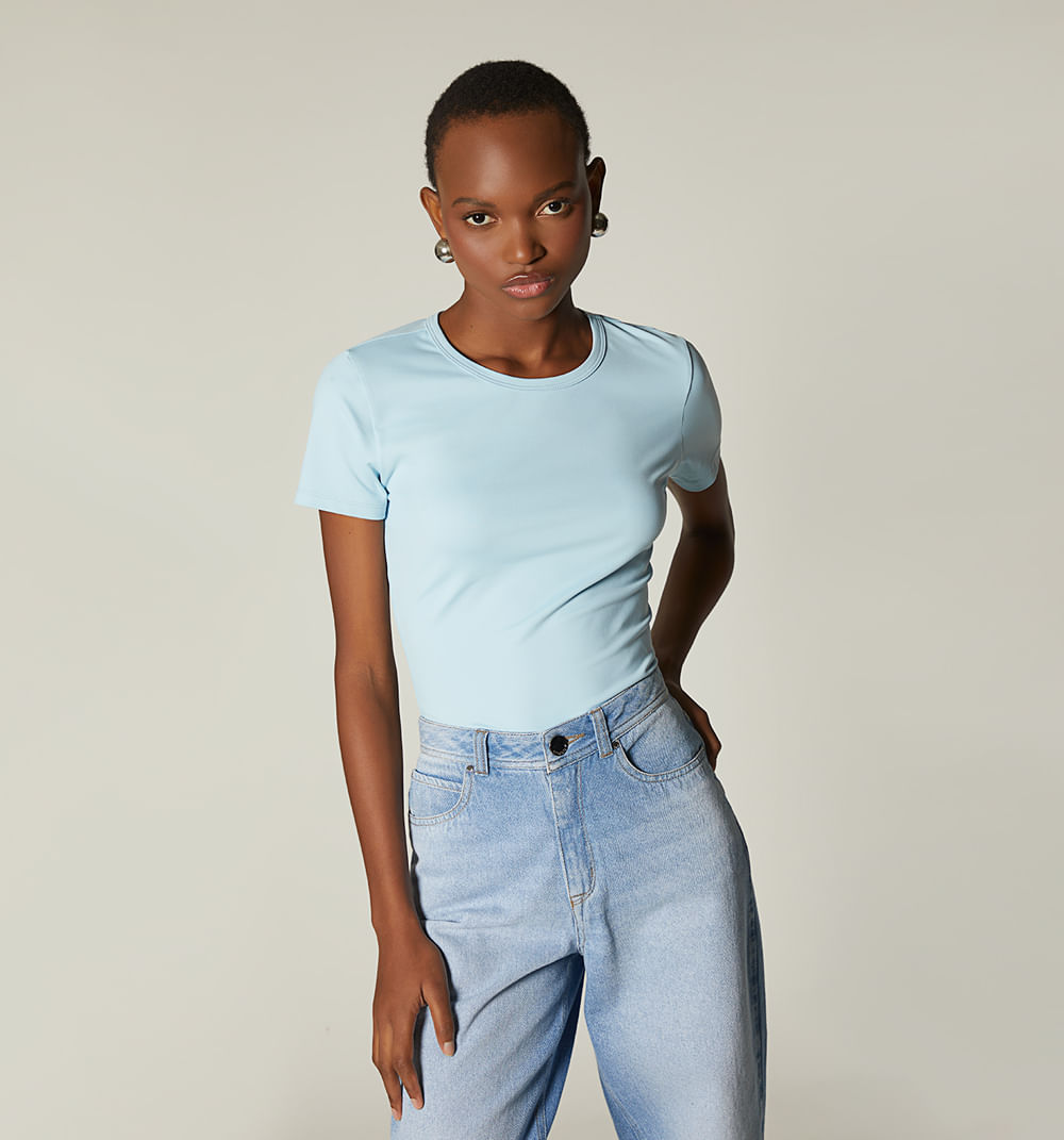 Camiseta escote redondo manga corta