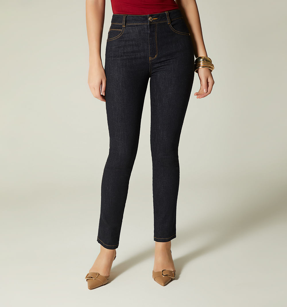 Jean skinny bolsillos bordados para mujer