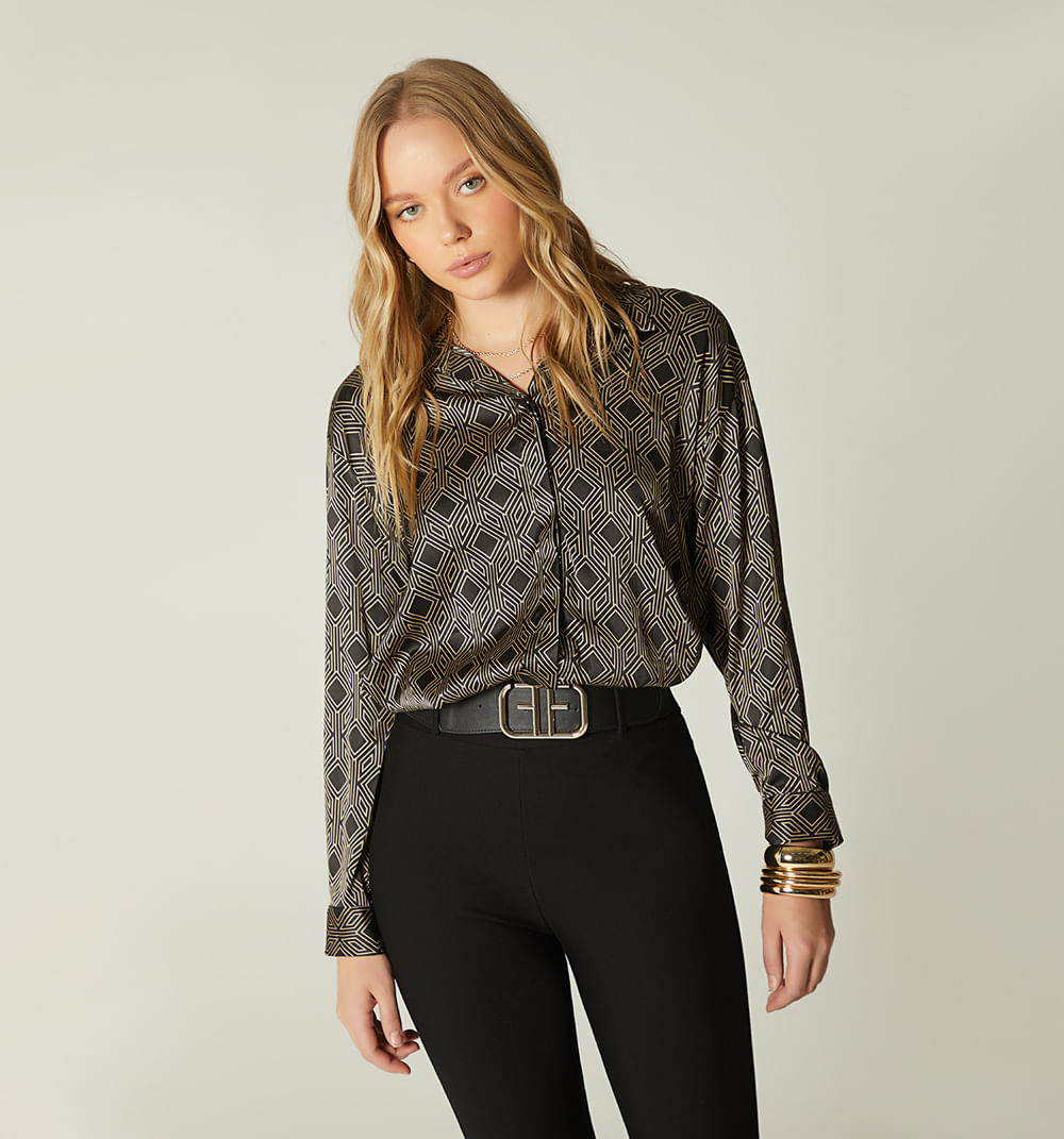 Blusa camisera manga larga