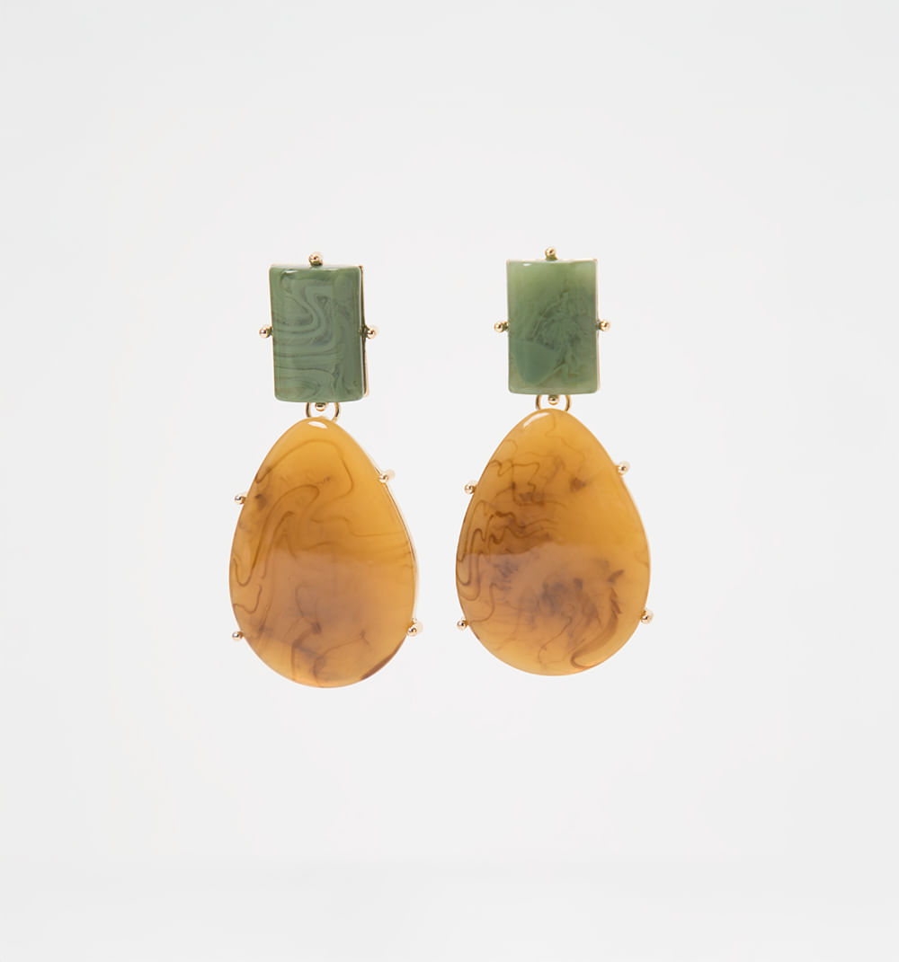 Aretes resina gota