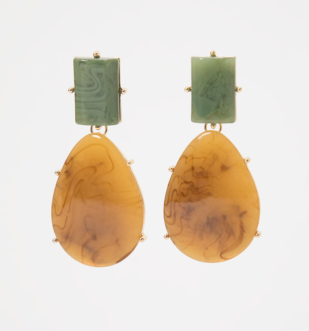 Aretes resina gota