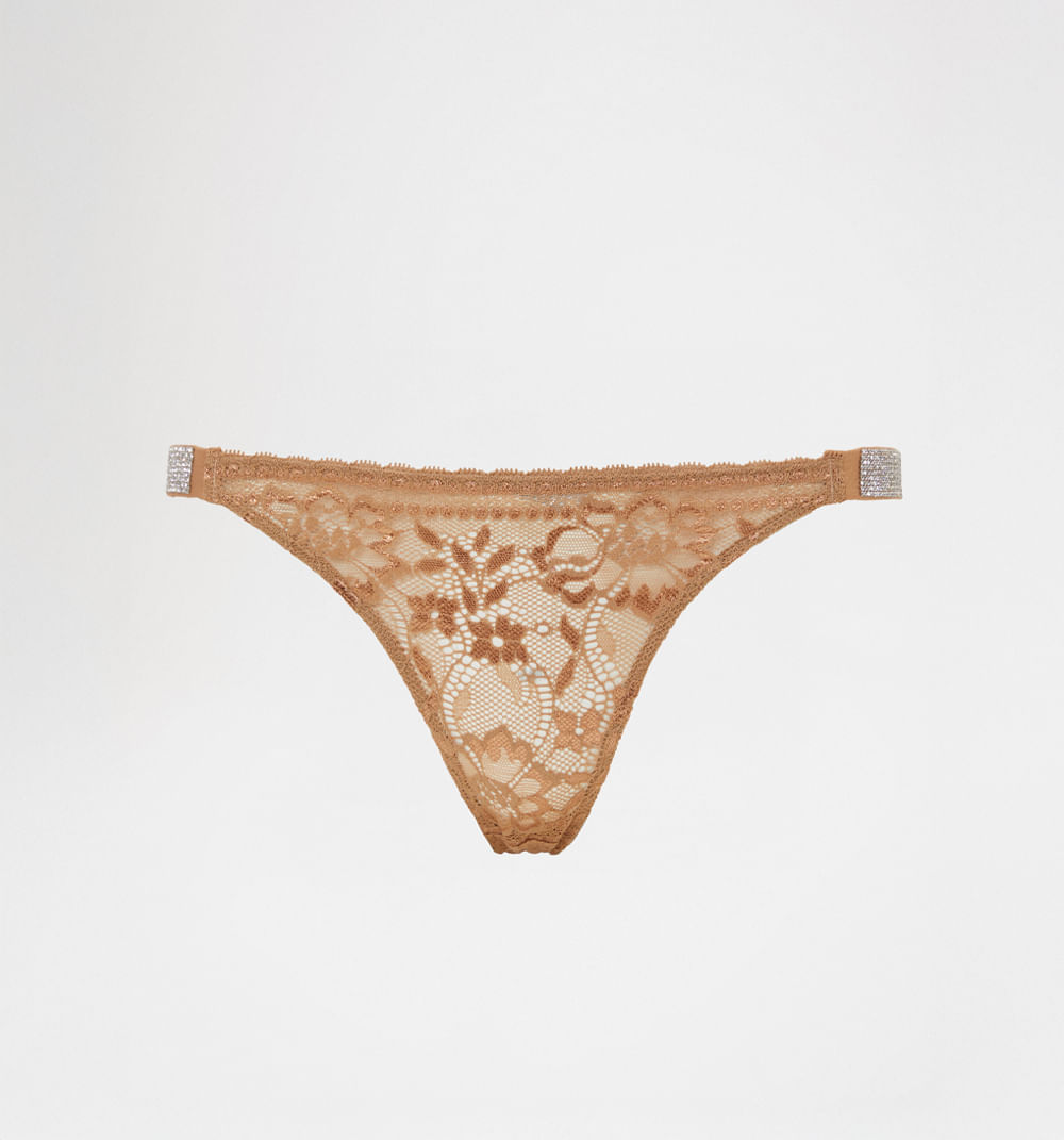Panty encaje detalle tira logo hotfix