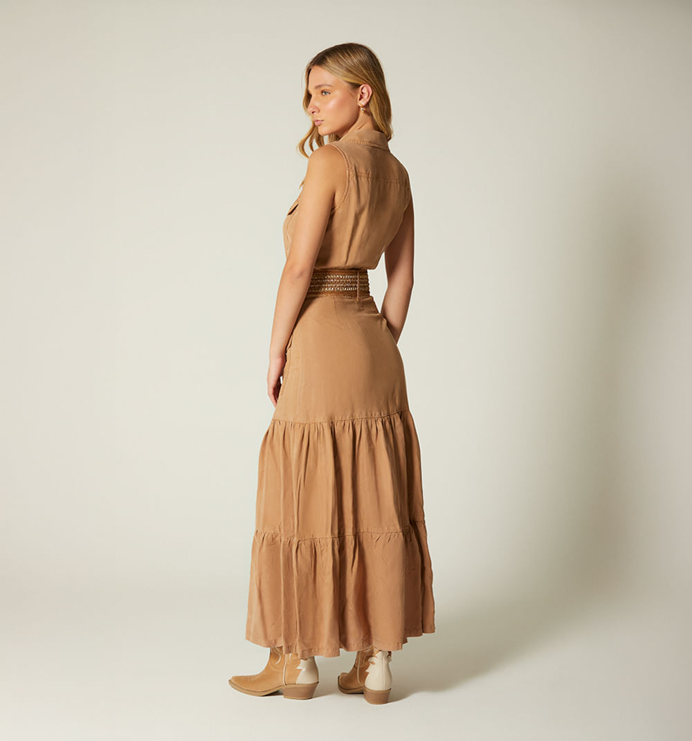 Vestido largo sisa con correa
