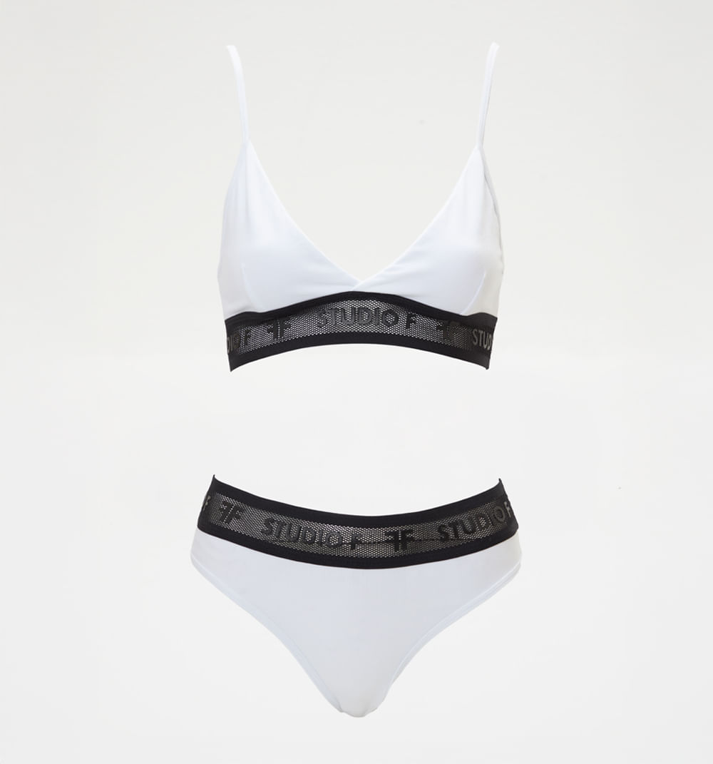 Set top y panty elastico malla logomania