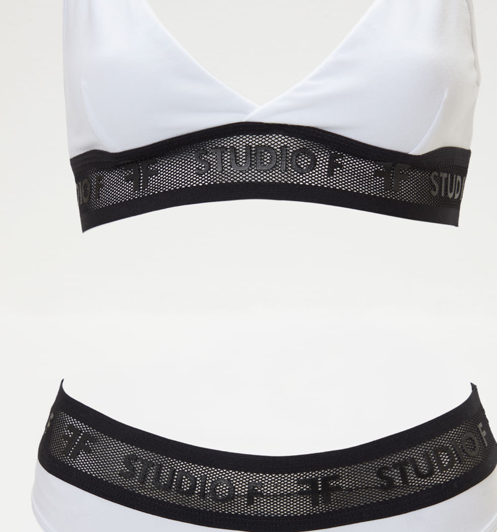 Set top y panty elastico malla logomania