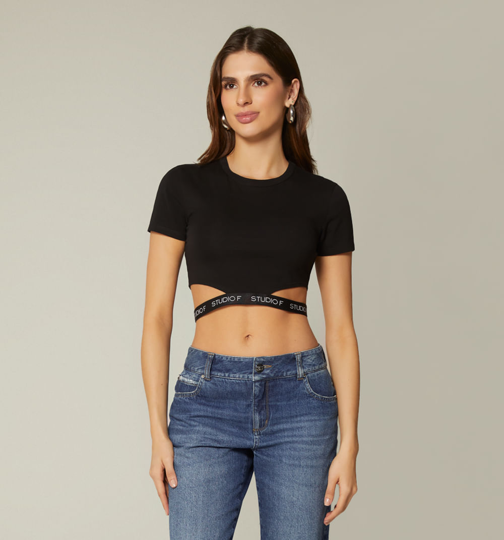 Camiseta manga corta elastico en cintura