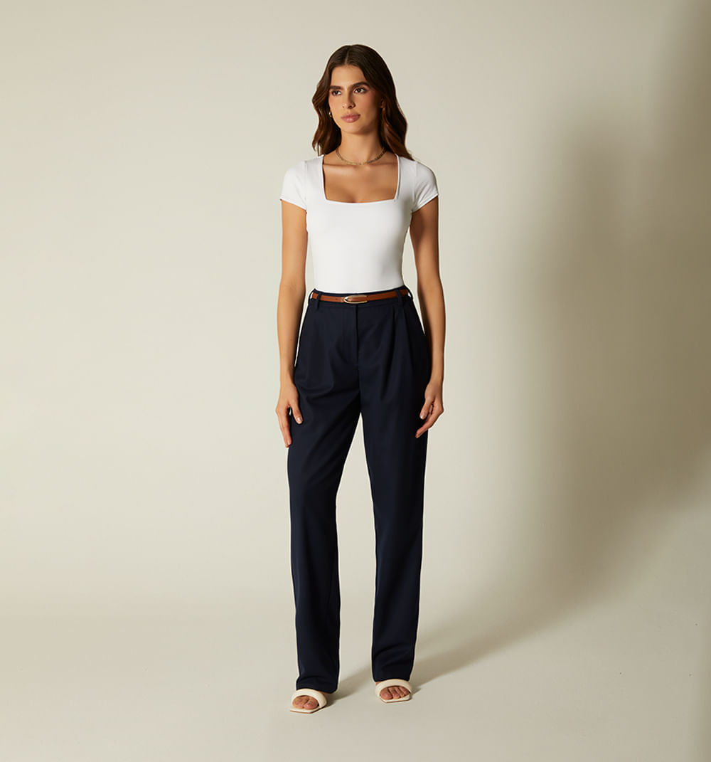 Pantalon tiro alto de prenses