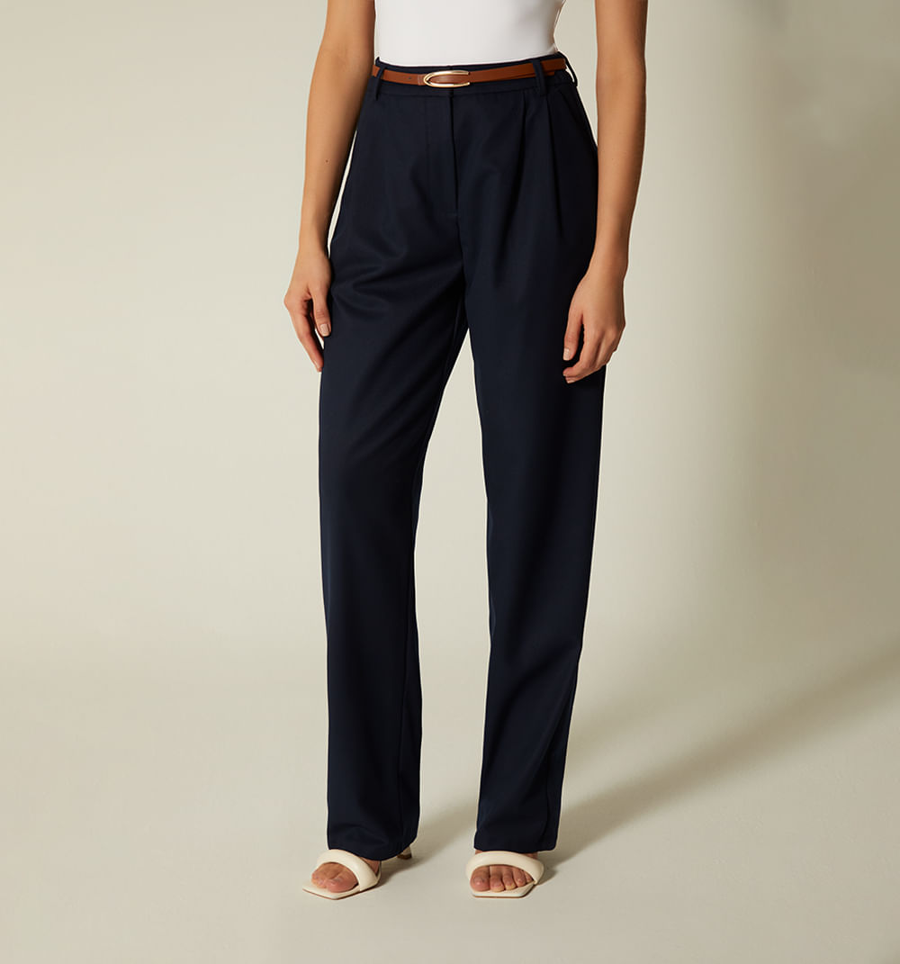 Pantalon tiro alto de prenses