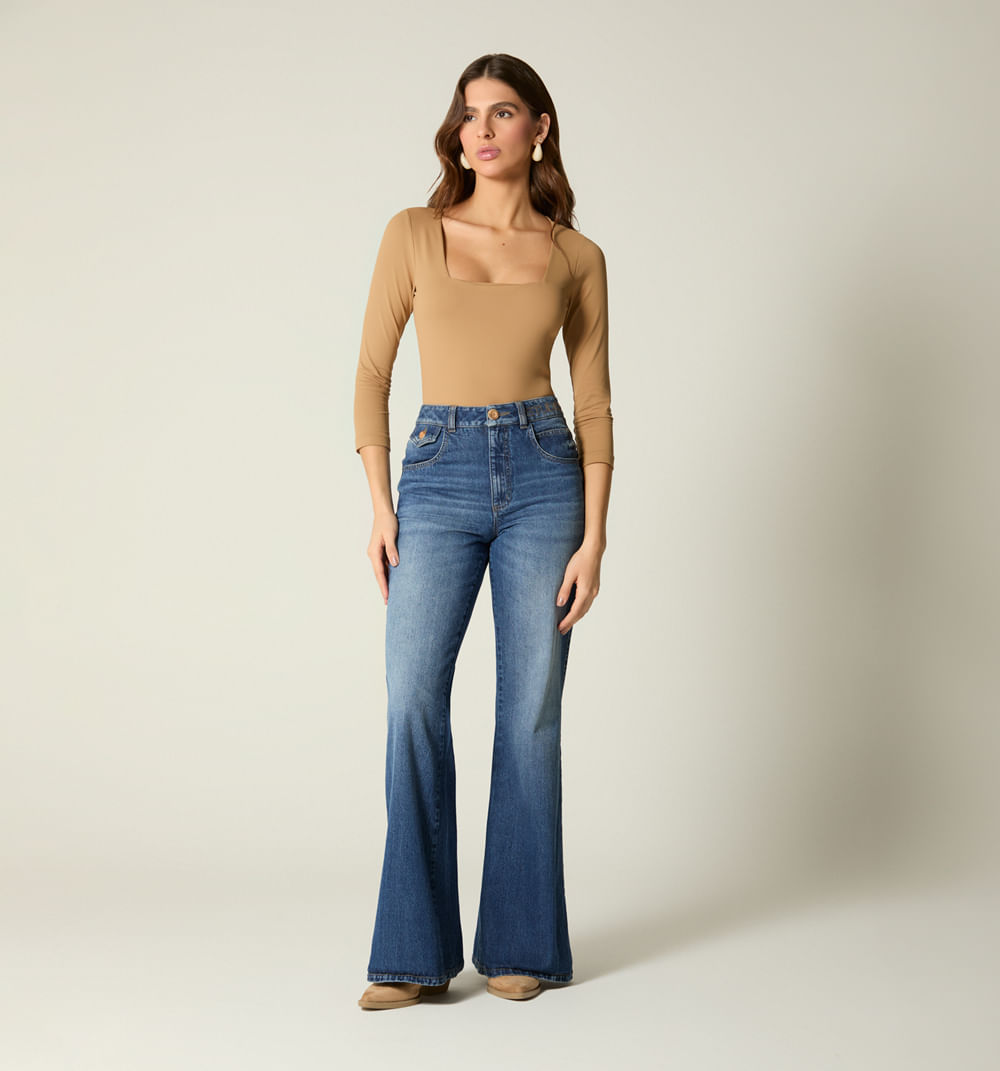 Blusa escote cuadrado  manga 3/4