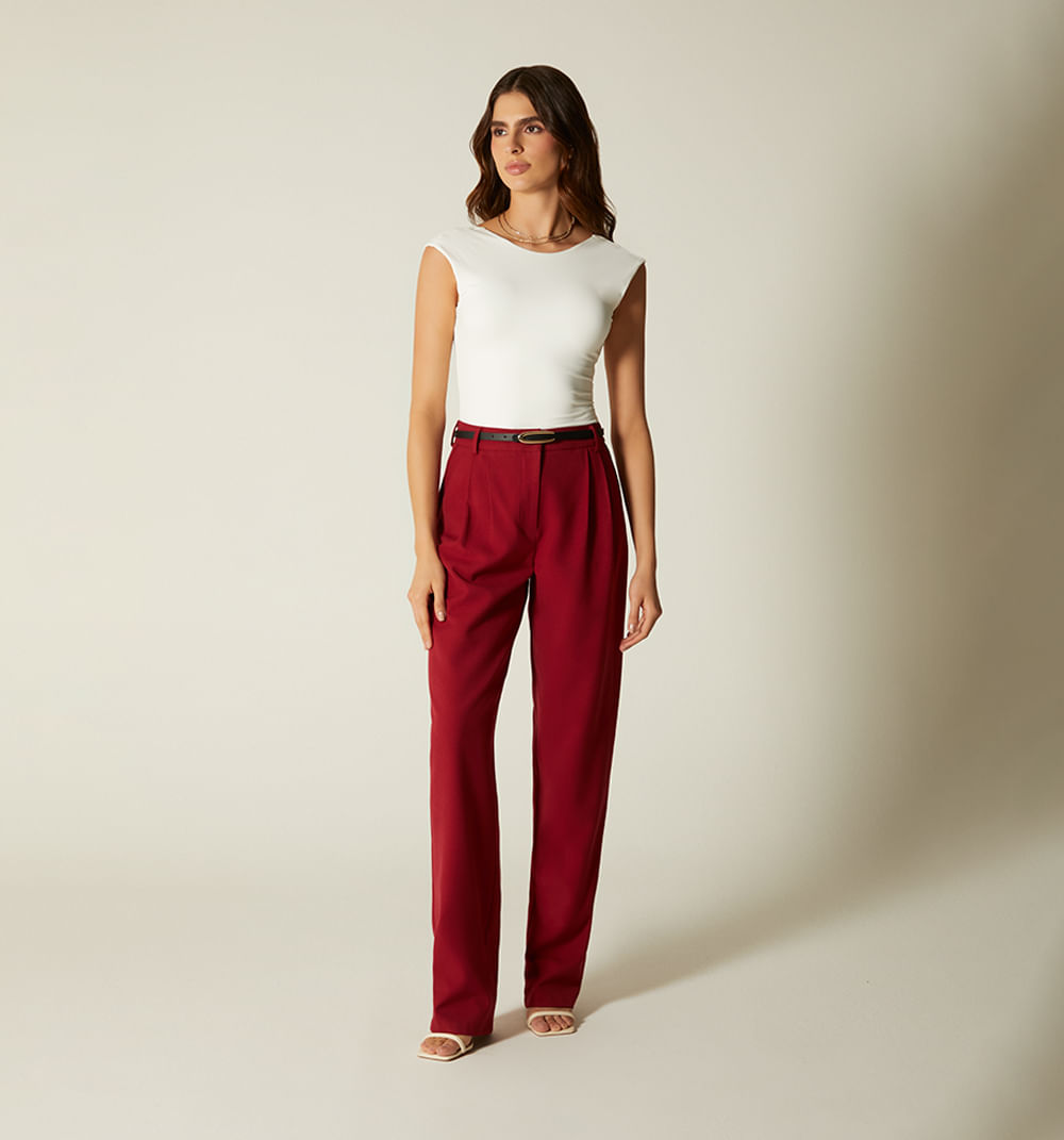 Pantalon tiro alto de prenses