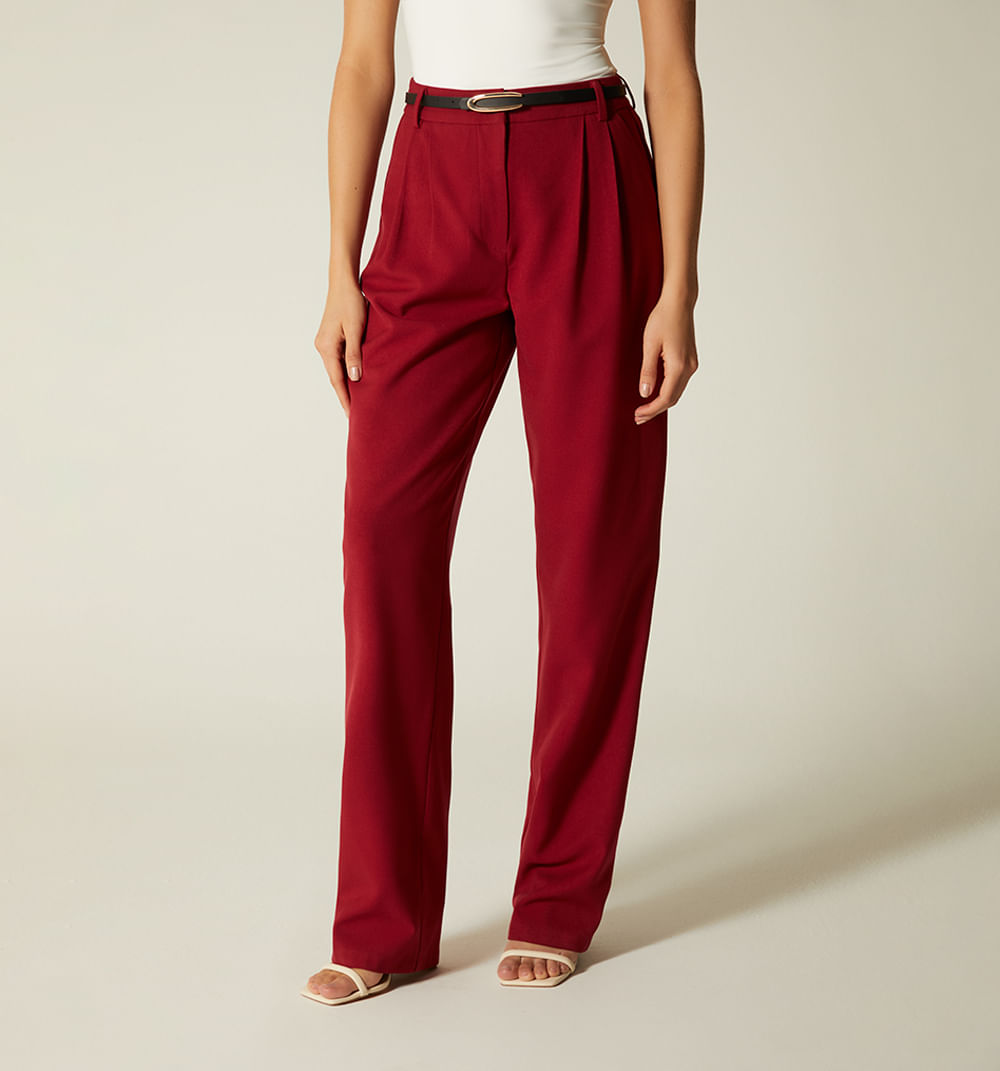 Pantalon tiro alto de prenses