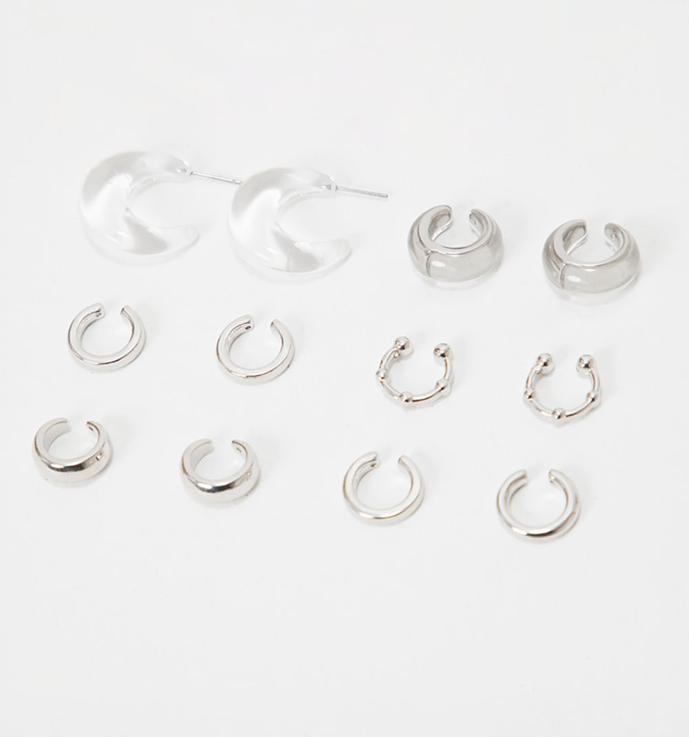 Aretes earcuff y candonga set x 6
