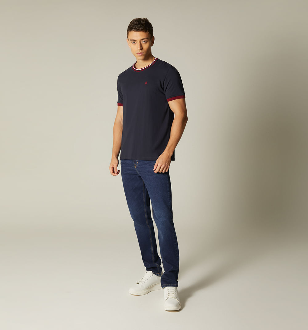 Camiseta para hombre slim fit cuello tej