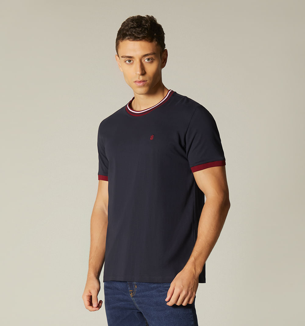 Camiseta para hombre slim fit cuello tej