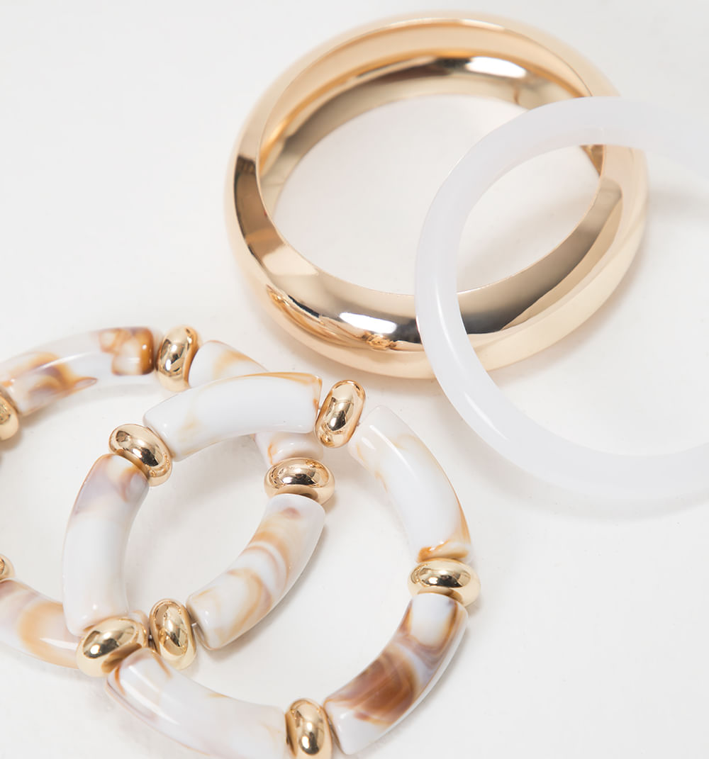 Pulseras bicolor set x 4