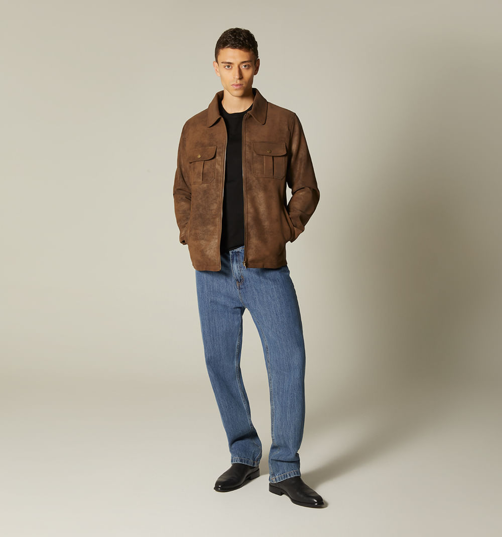 Chaqueta para hombre con bolsillo fuelle frontal