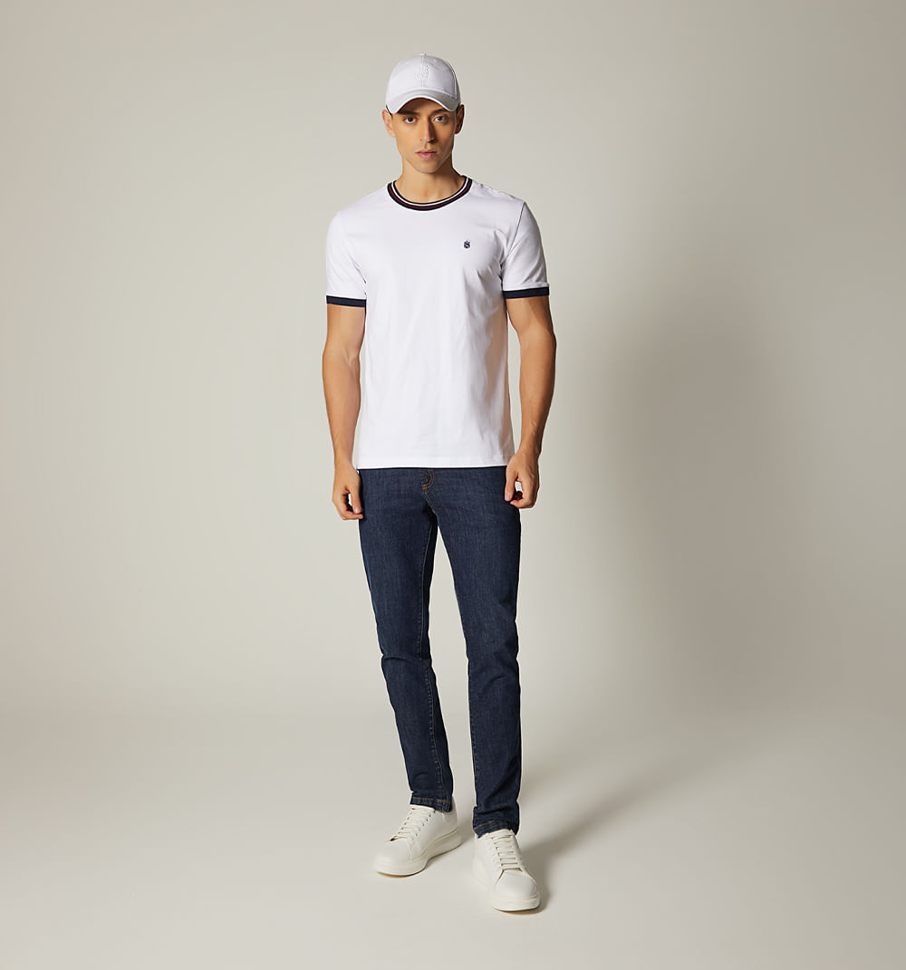 Camiseta para hombre slim fit cuello tej