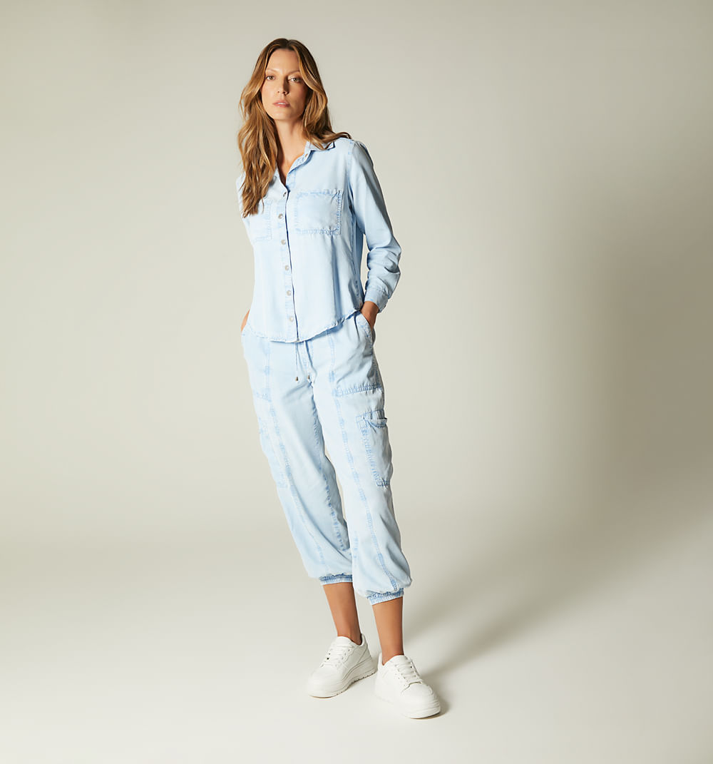 Pantalon tiro alto tipo jogger