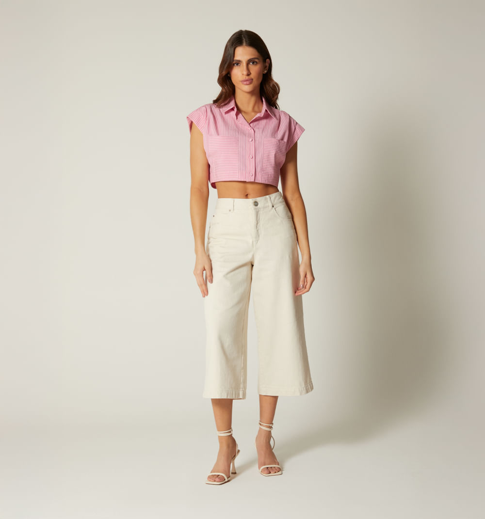 Blusa manga rodada prenses bolsillo