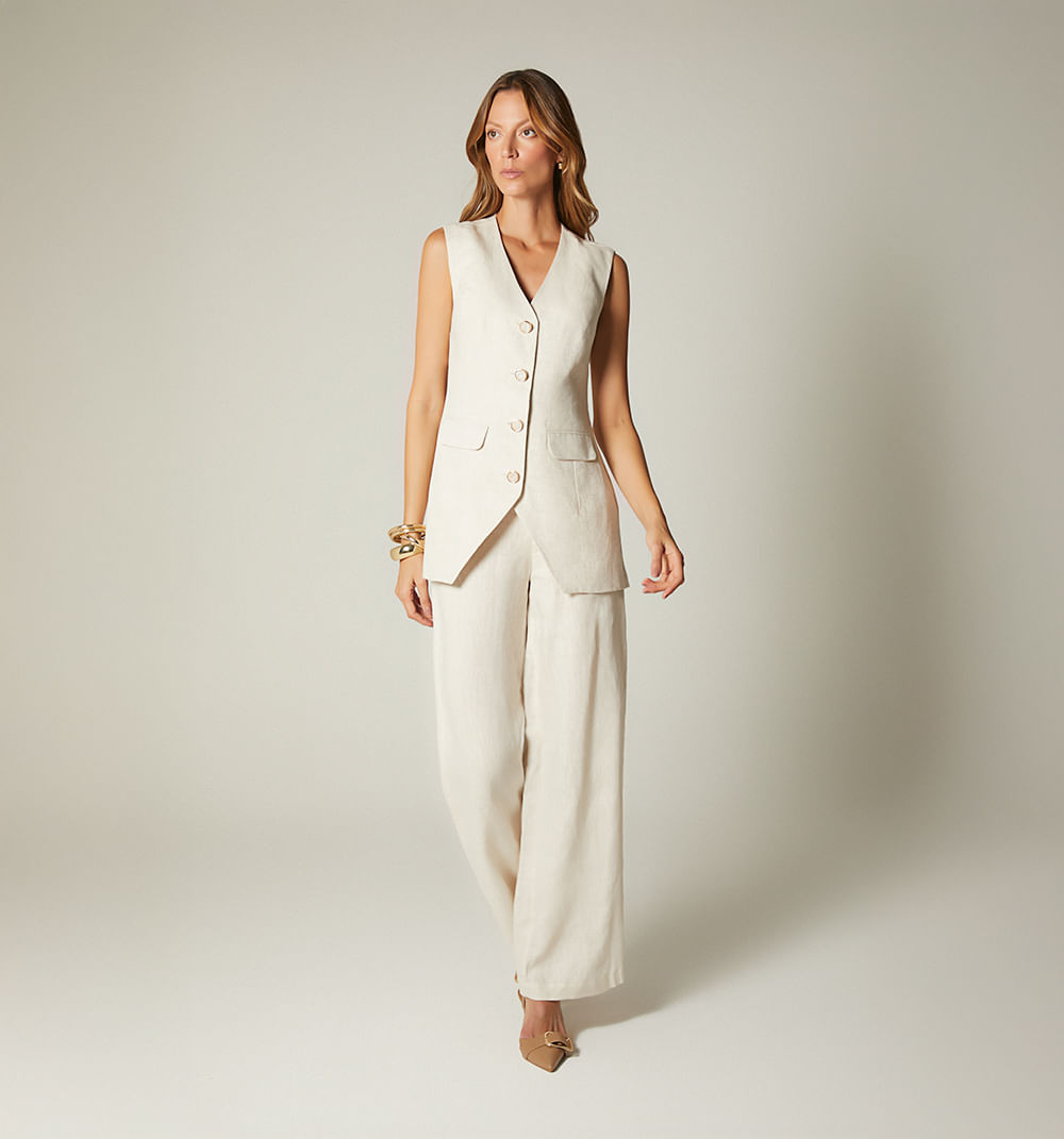 Chaleco largo con botones