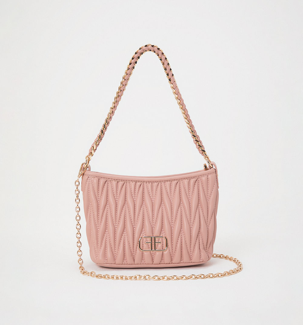Bolso de hombro acolchado con asa cadena