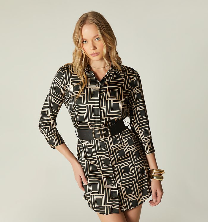 Vestido camisero con correa