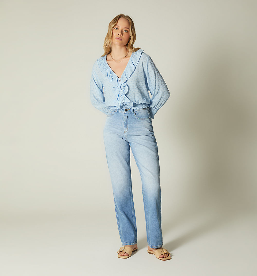 Blusa  manga 3/4  con fajon