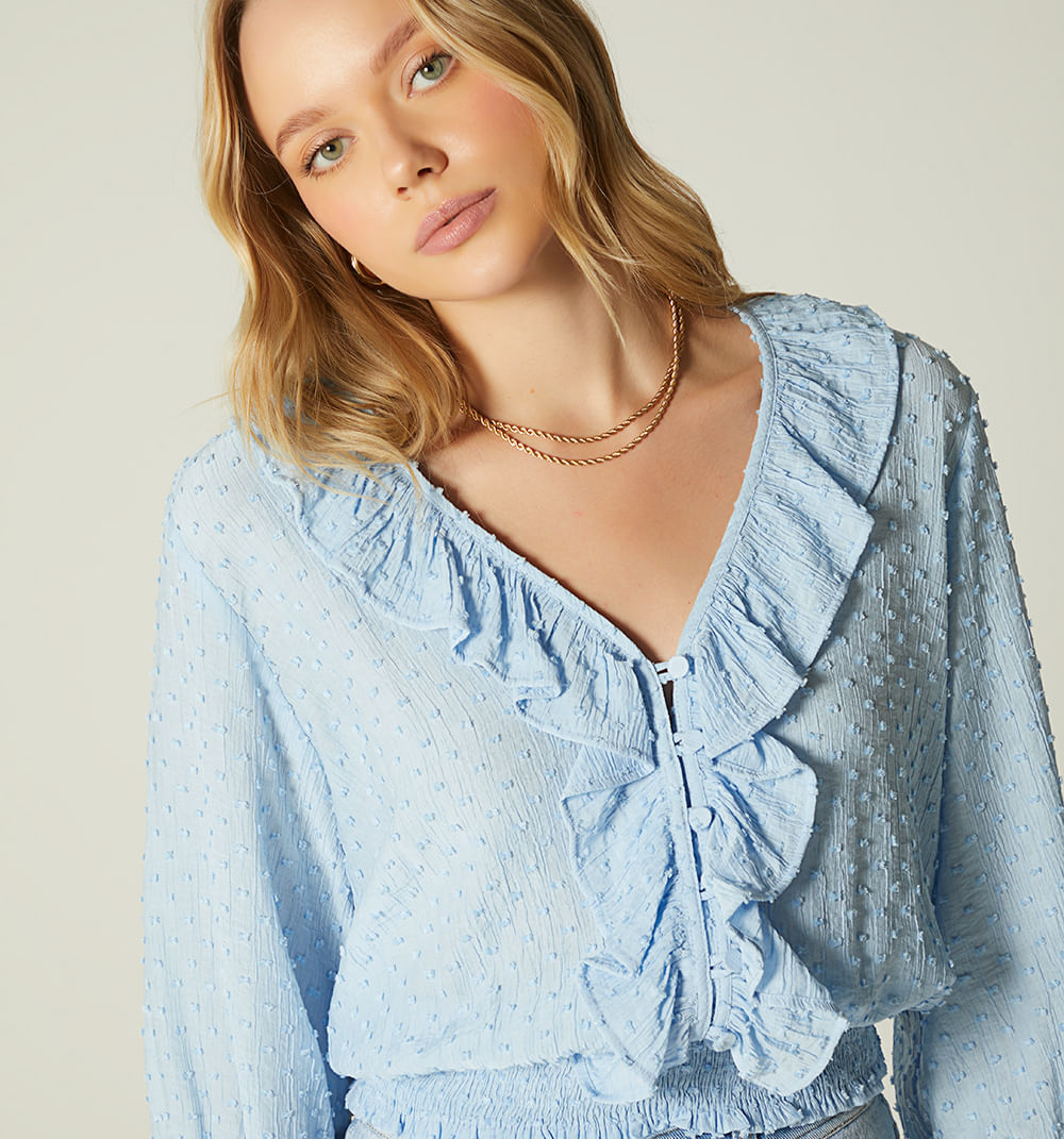 Blusa  manga 3/4  con fajon