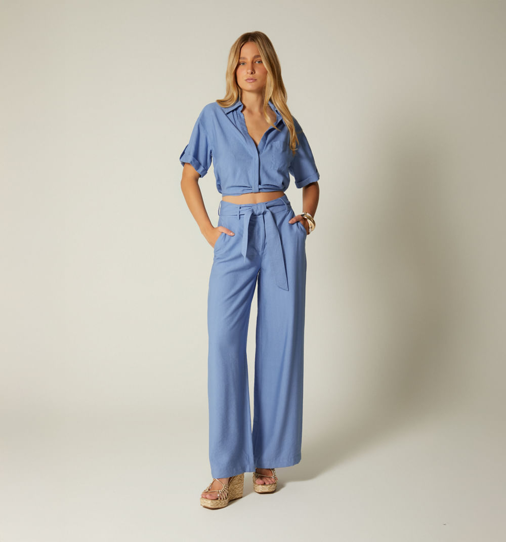 Pantalon palazo tiro alto