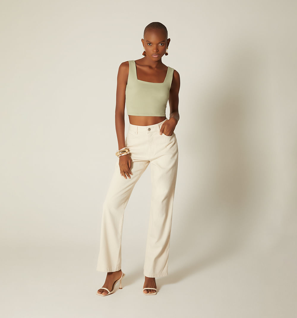 Blusa crop escote cuadrado