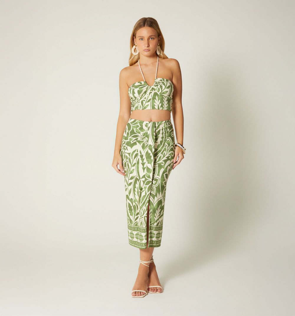 Crop top con amarre en cordon
