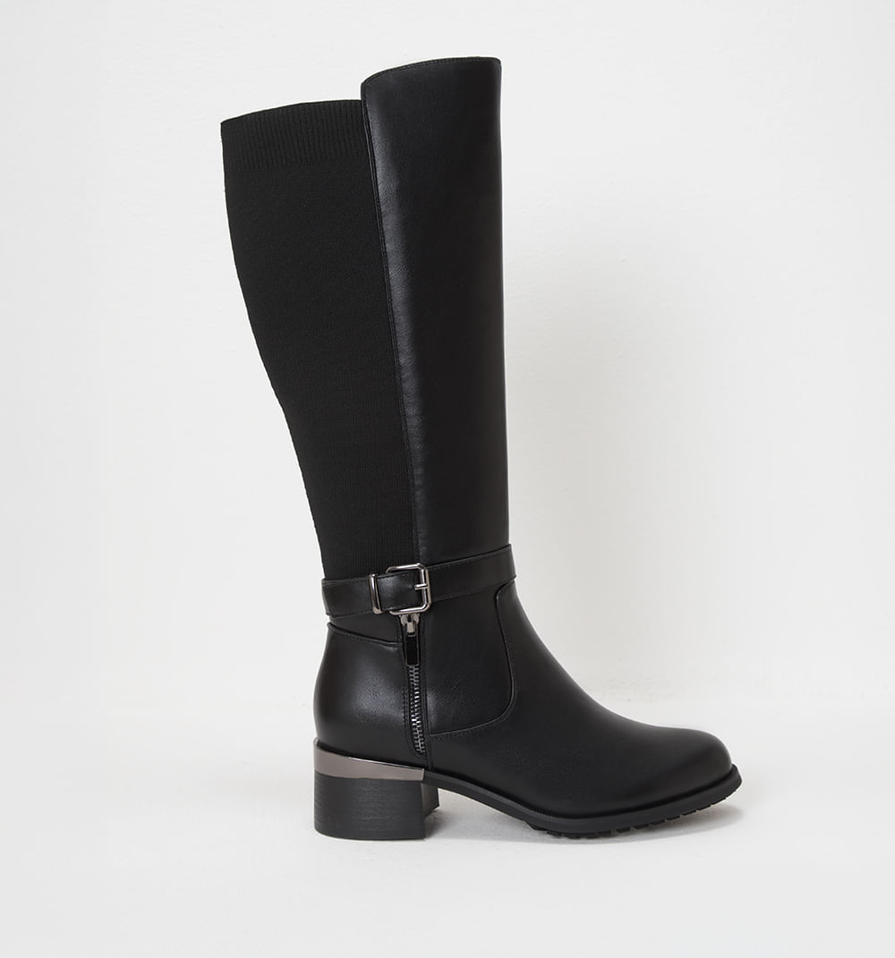 Bota cana alta con elastico