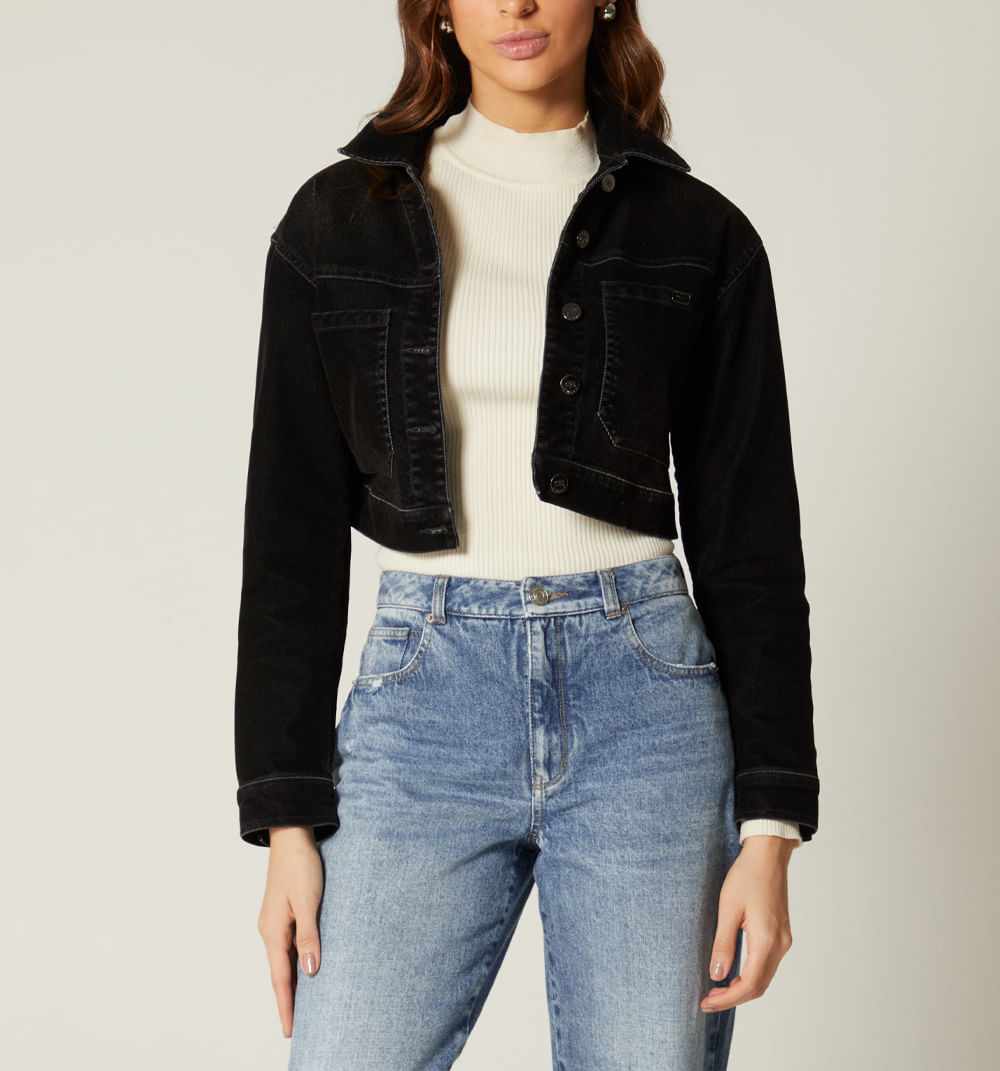 Chaqueta corta velvet laser en piton