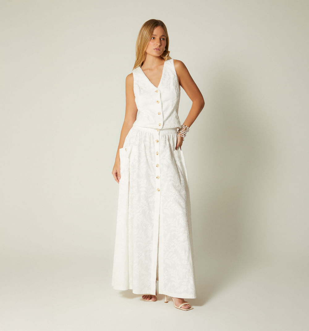 Falda larga con bolsillos grandes