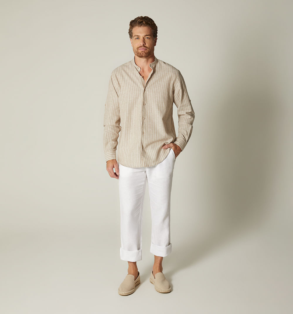 Camisa para hombre m/l cuello neru