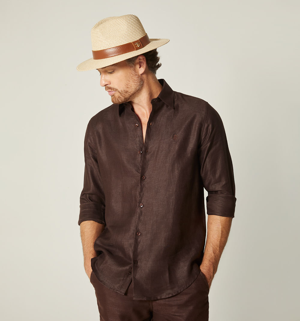 CAMISA EN LINO PARA HOMBRE BOTTON UNDER