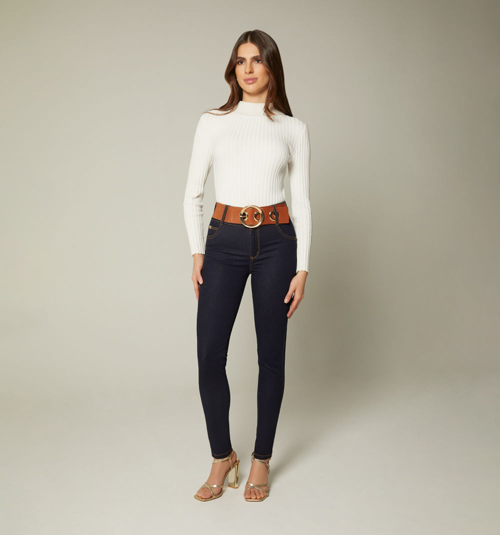 Jean ultraslim pretina ancha correa elastica
