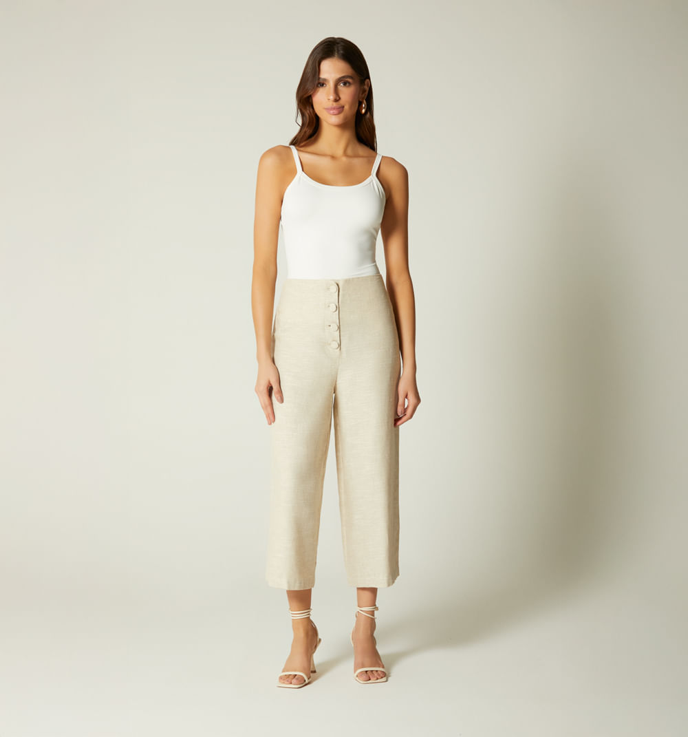 Pantalon cullote tiro alto
