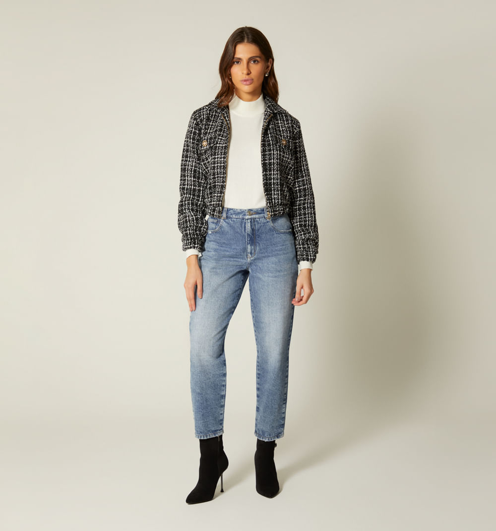 Chaqueta manga larga con cremallera frontal