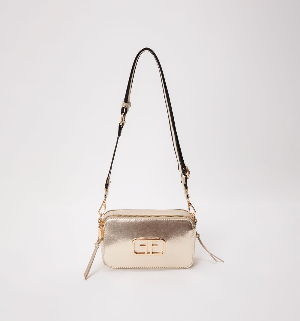 Bolso manos libres rectangulo metalizado