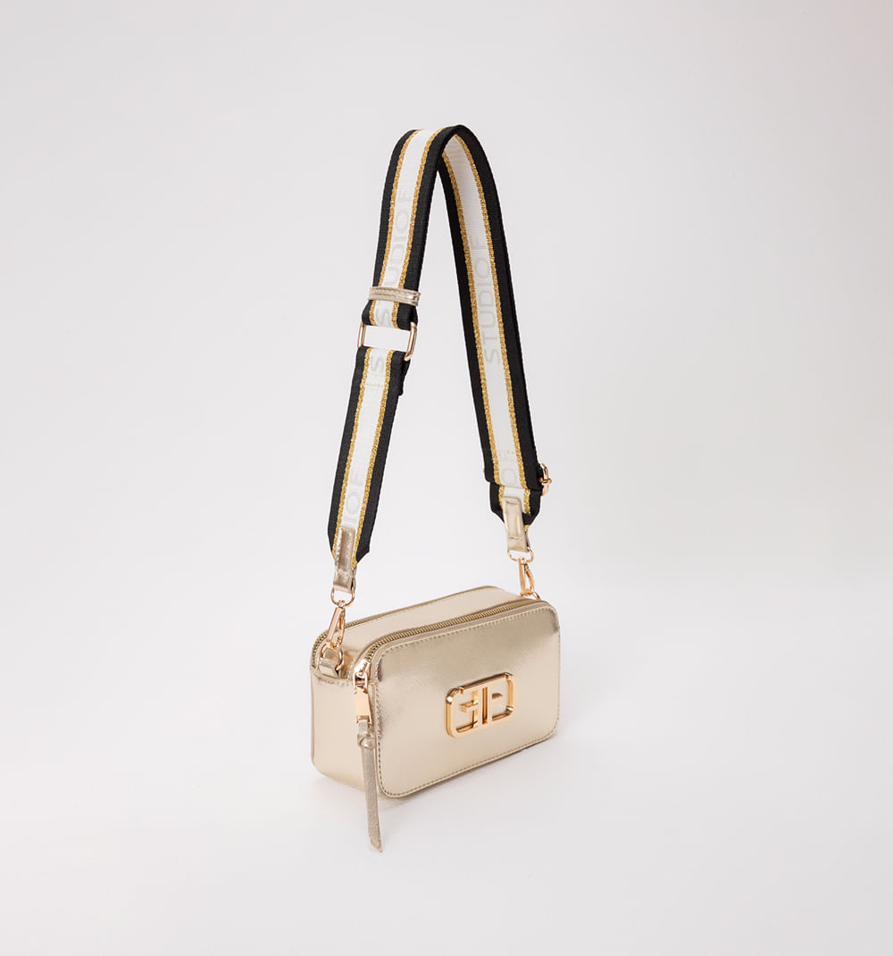 Bolso manos libres rectangulo metalizado