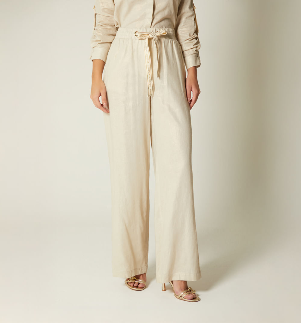 Pantalon tiro alto con amarre